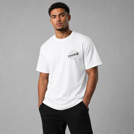 Camiseta de emblema de Made4Fighters blanco/gris/negro