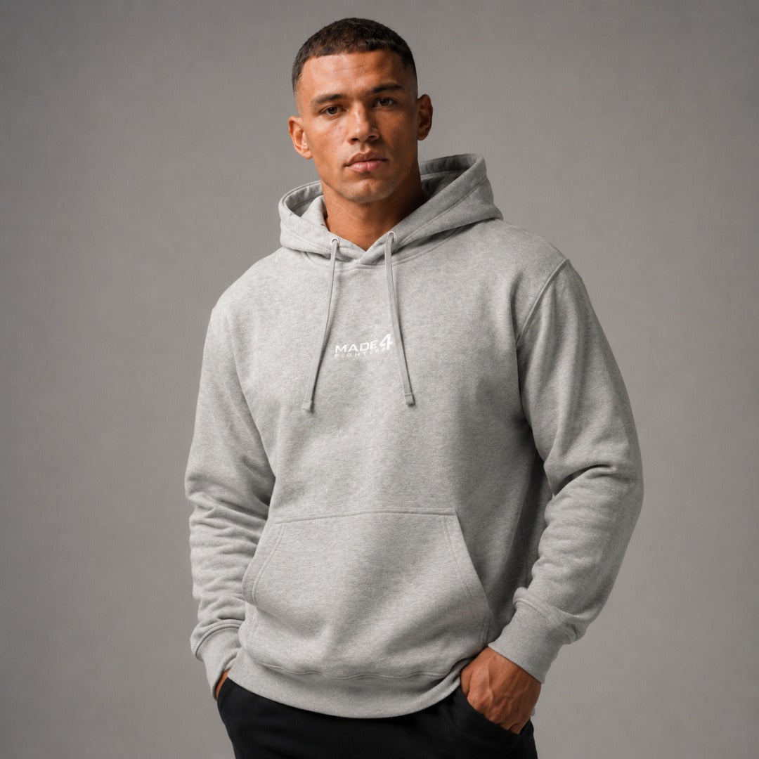 Made4Fighters Logo Hoodie Grey Lifestyle 2