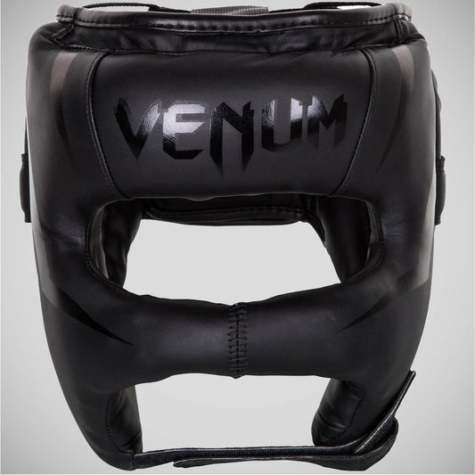 Matte Black Venum Elite Iron Headgear