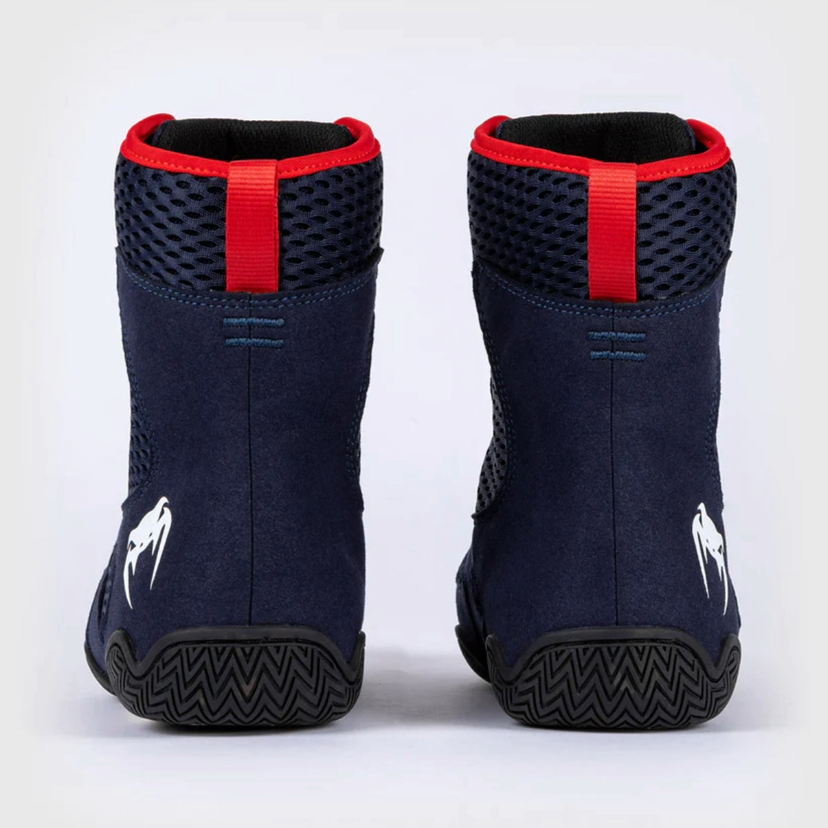 Navy Blue/Red Venum Contender Boxing Shoes   