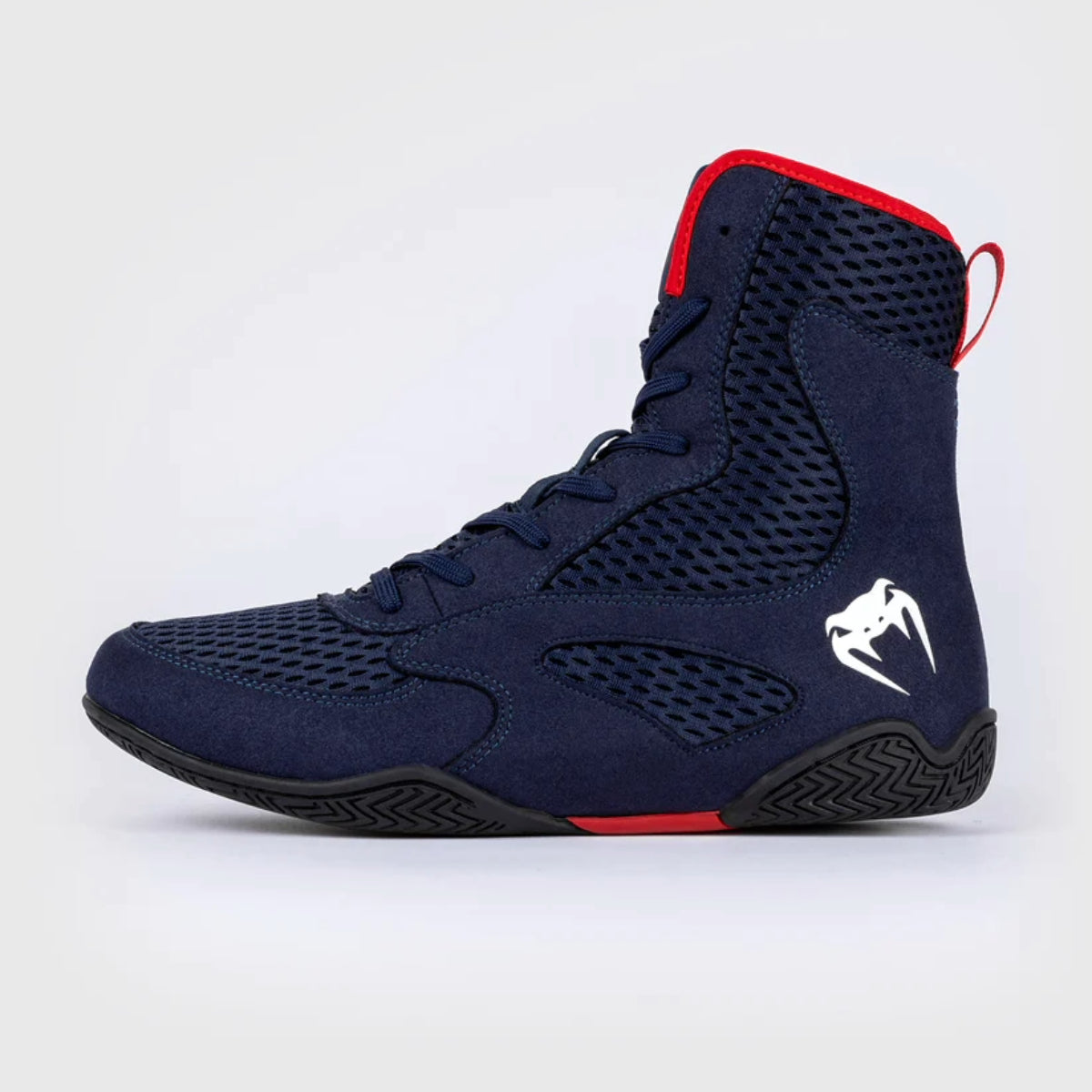 Navy Blue/Red Venum Contender Boxing Shoes   