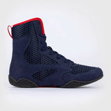 Navy Blue/Red Venum Contender Boxing Shoes   