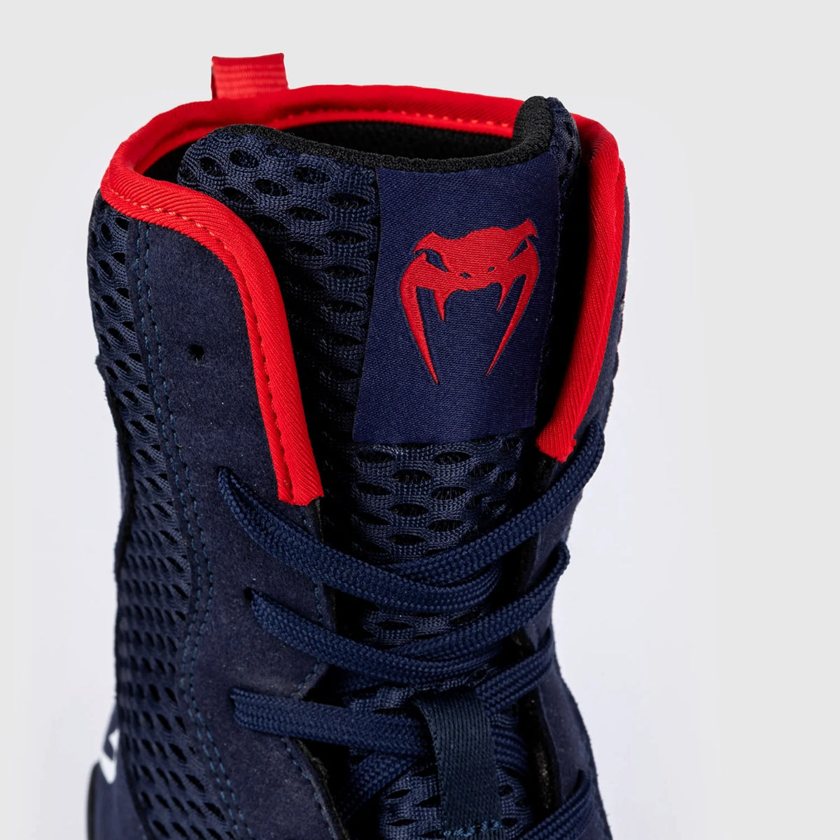 Navy Blue/Red Venum Contender Boxing Shoes   