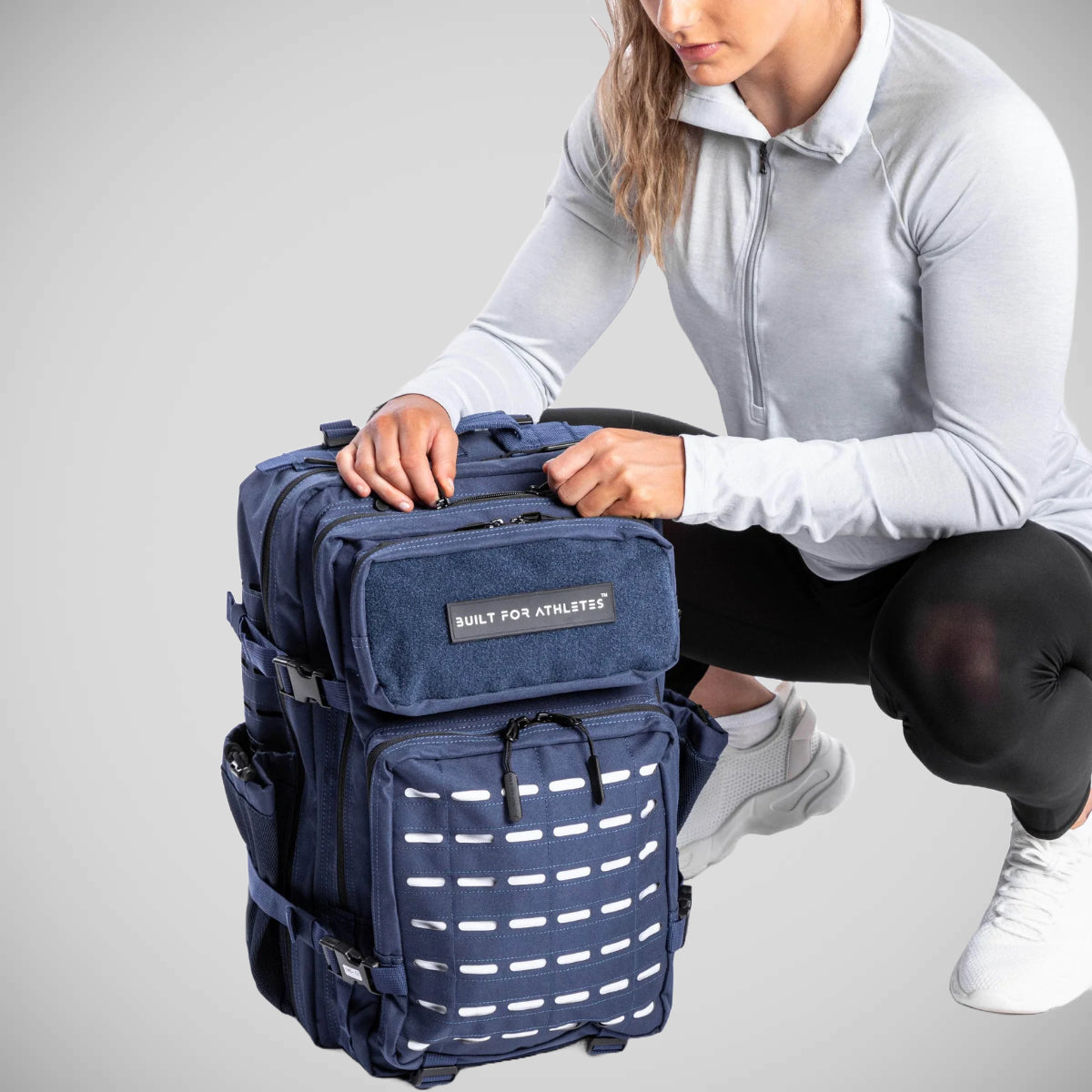 Navy/White Built For Athletes Large Gym Backpack   