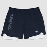 Fumetsu Icon Womens Dual Layer Fight Shorts Navy/White