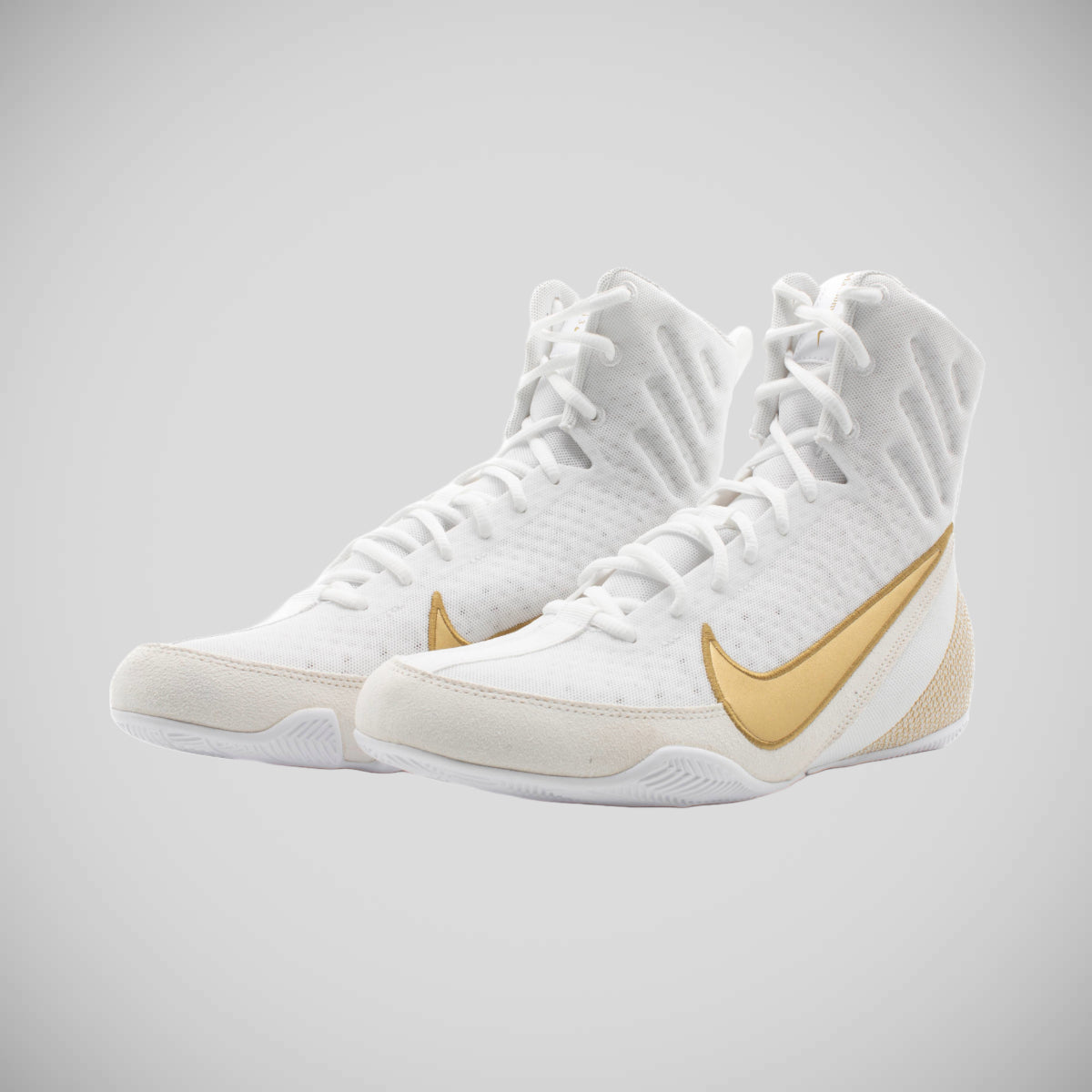 Nike Machomai 3 Boxing Boots 100 White/Gold from Made4Fighters