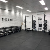 Sprung 20mm PRO Rubber Gym Floor Tiles - Smooth Top - Black