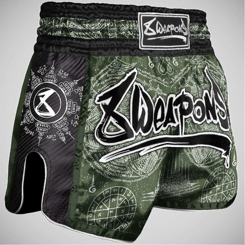Olive 8 Weapons Yantra Carbon Muay Thai Shorts