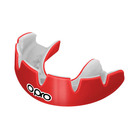 Red/White Opro Instant Custom-Fit Braces Mouth Guard