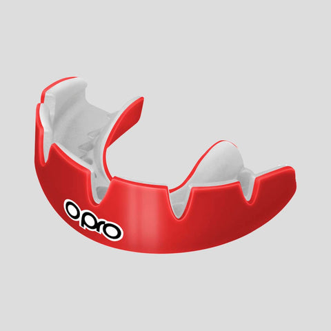 Red/White Opro Instant Custom-Fit Braces Mouth Guard