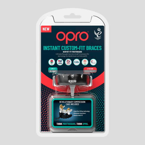 White/Gold Opro Instant Custom-Fit Braces Mouth Guard