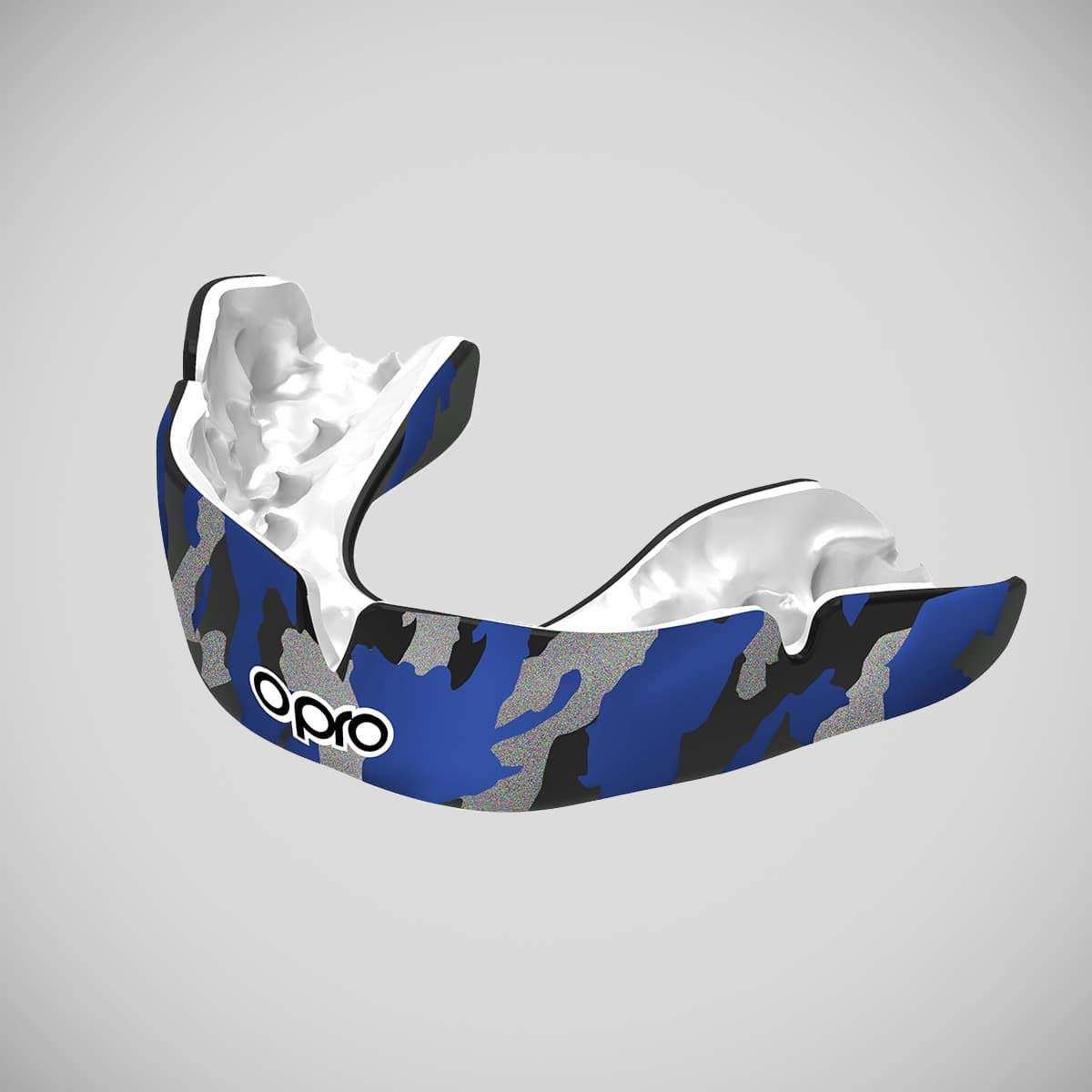 OPRO Instant Custom-Fit Camo Mundschutz Schwarz/Blau/Silber