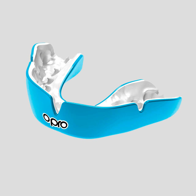 Opro Instant Custom-Fit Single Colour Mouth Guard Sky Blue/White   