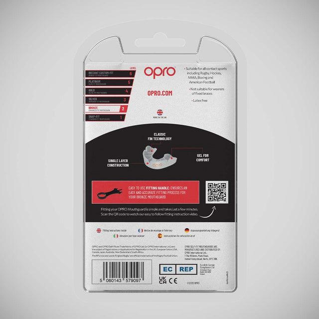 Opro Junior Bronze Self-Fit Mouth Guard White