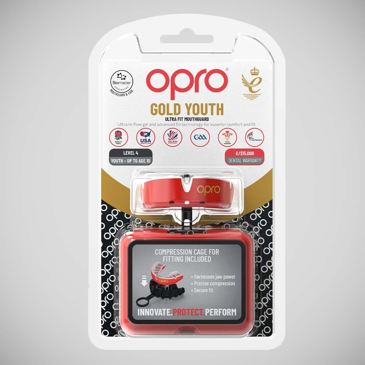 Opro Junior Gold Self-Fit Mouth Guard Red/İnci