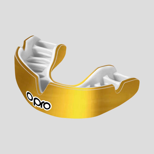 Gold/White Opro Junior Instant Custom-Fit Single Colour Mouth Guard