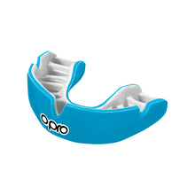 Sky Blue/White Opro Junior Instant Custom-Fit Single Colour Mouth Guard
