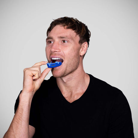 OPRO Silber selbstanpassender Mundschutz dunkelblau/blau