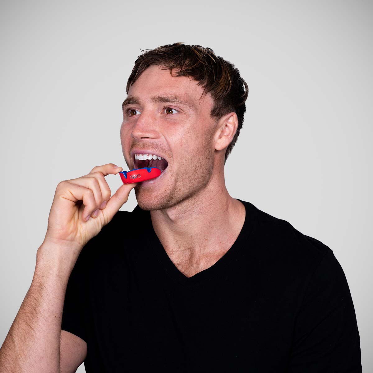 オプロシルバーの自己ぴったりのマウスガードレッド/ダークブルー