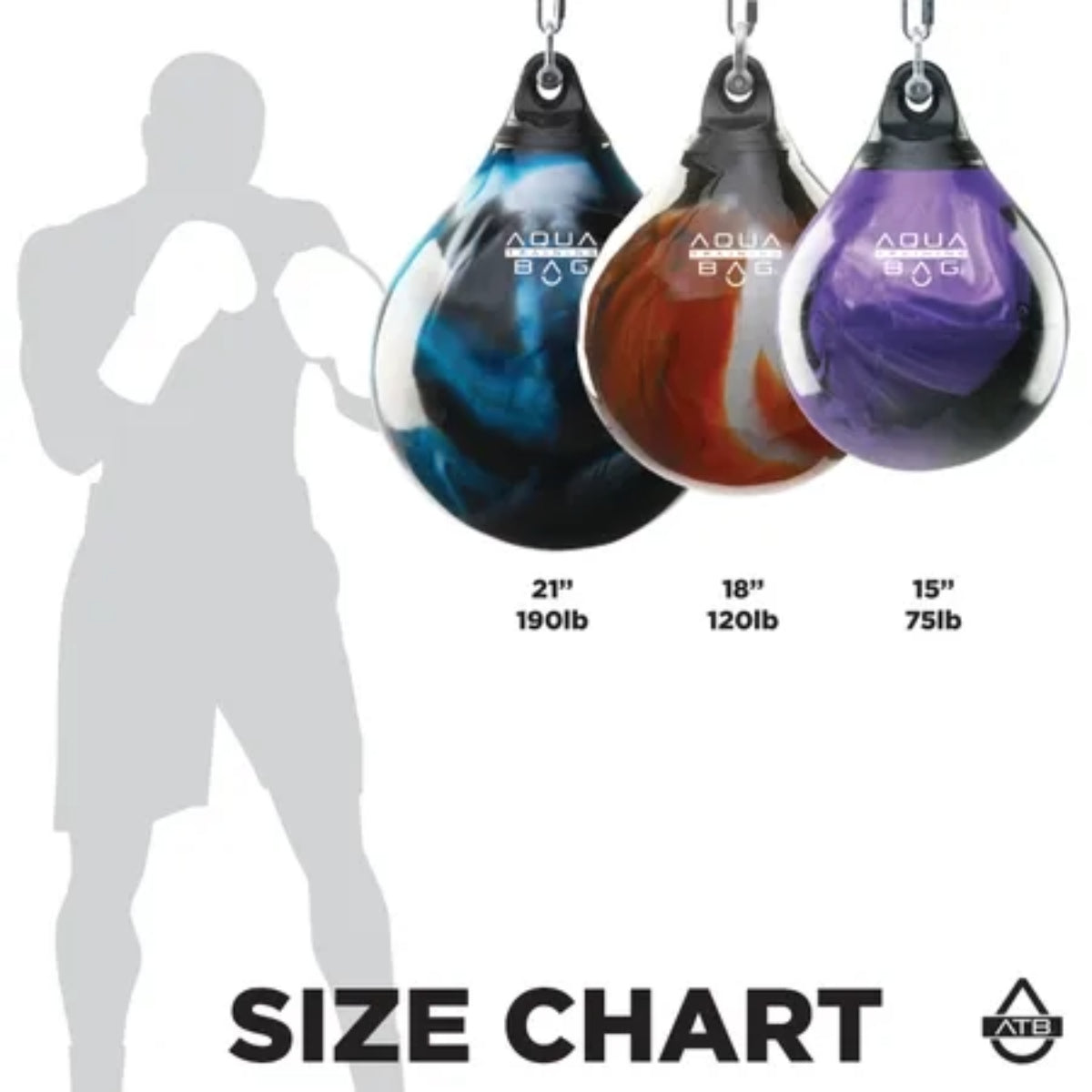 Orange Aqua 21" 190lb Punching Bag   