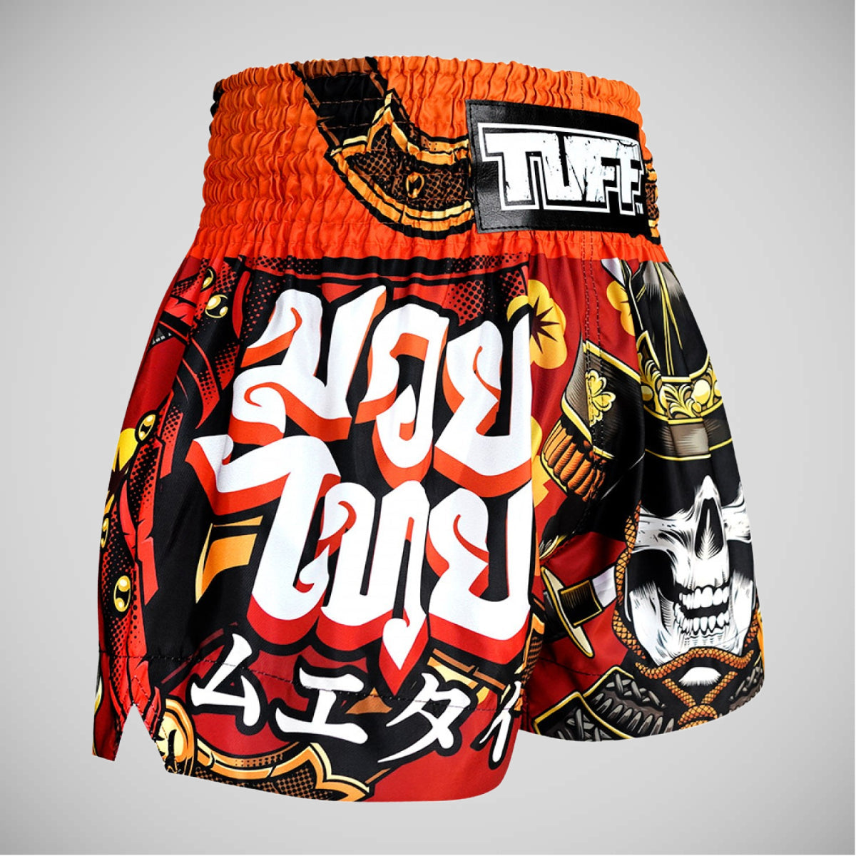 Tuff Sport MS658 Samurai Skull Muay Thai Shorts Orange/Black