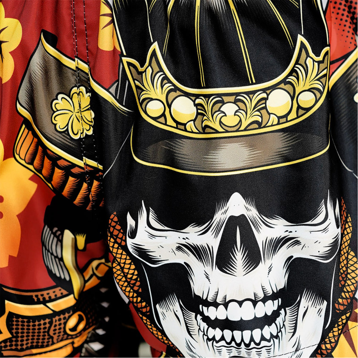 Tuff Sport MS658 Samurai Skull Muay Thai Shorts Orange/Black