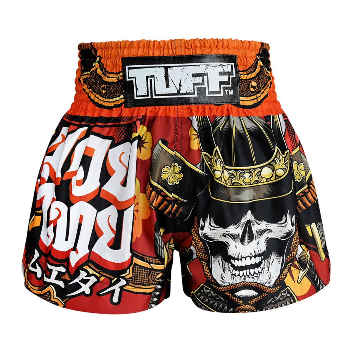 Tuff Sport MS658 Samurai Skull Muay Thai Shorts Orange/Black