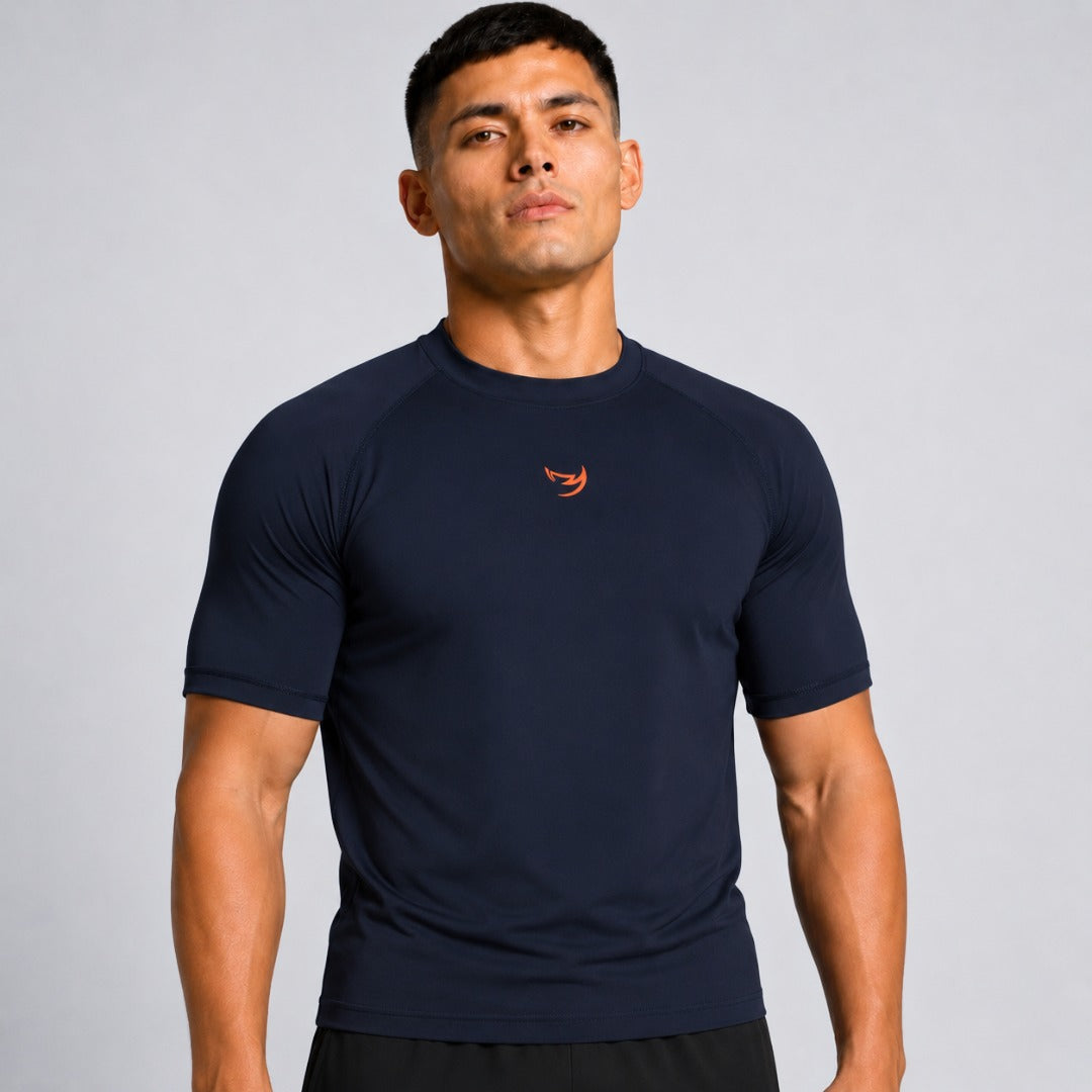 Navy Rashguard Fumetsu Origins Short Sleeve Rash Guard Navy from Made4Fighters