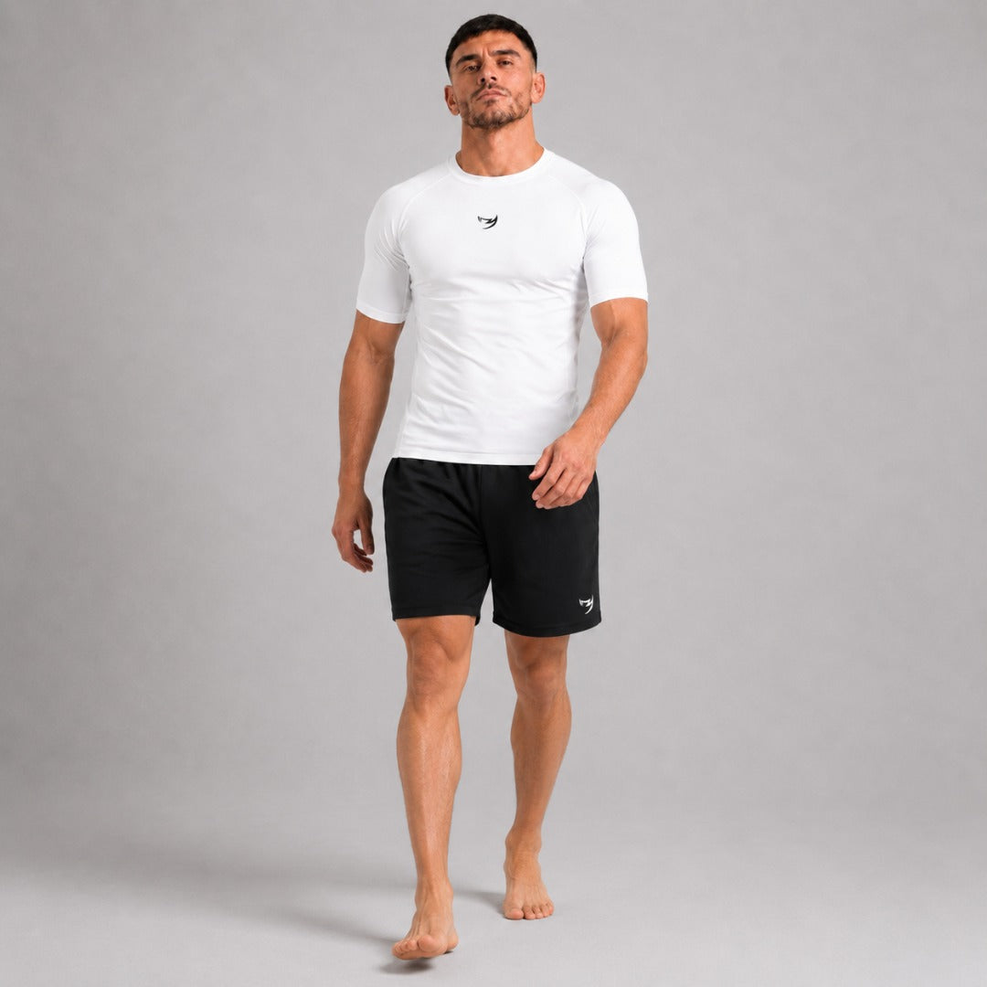 Fumetsu Origins Short Sleeve Rash Guard White