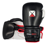 Pro-Box Pro Spar Leather Boxing Gloves Black/White