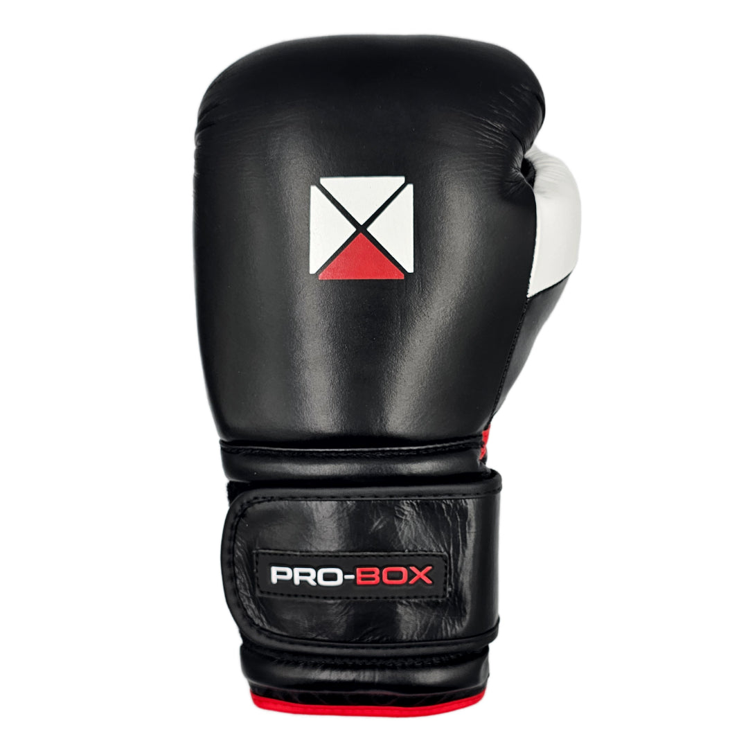 Pro-Box Pro Spar Leather Boxing Gloves Black/White