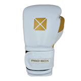Pro-Box Pro-Spar Leather Boxing Gloves White/Gold