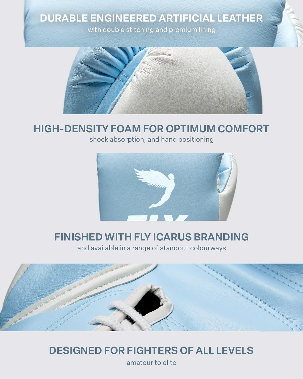 Fly Superlace Pro X 2 Boxing Gloves Powder Blue