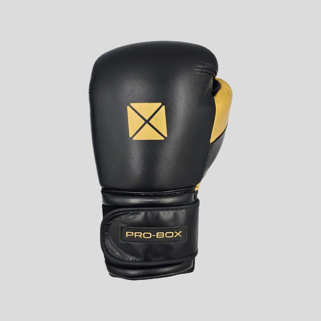 Pro-Box Pro-Spar Leather Boxing Gloves Black/Gold (NEW)