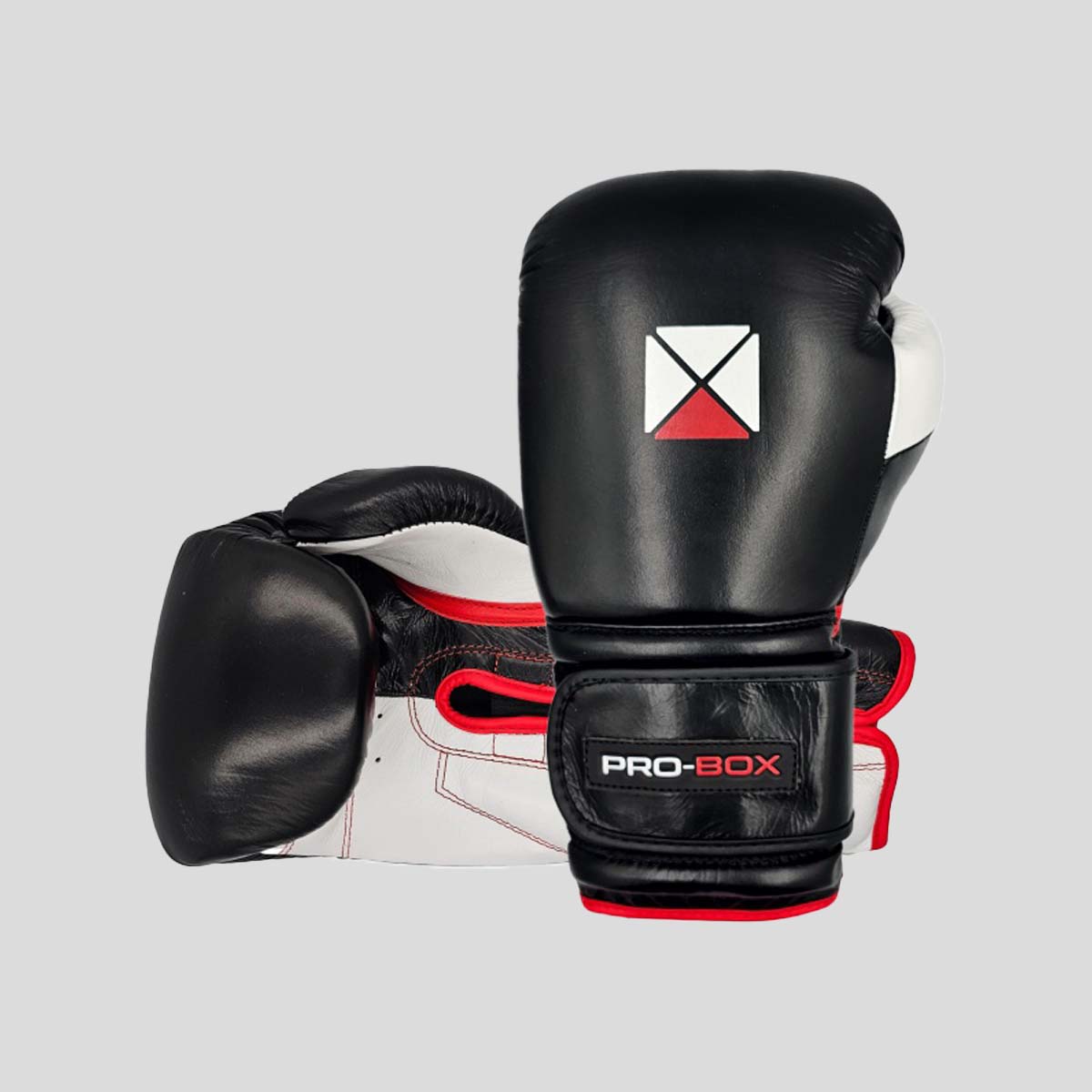 Pro-Box Pro-Spar Leather Boxing Gloves Black/White (NEW)