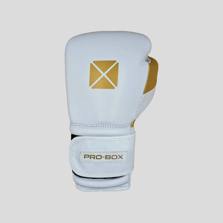Pro-Box Pro-Spar Leather Boxing Gloves White/Gold (NEW)