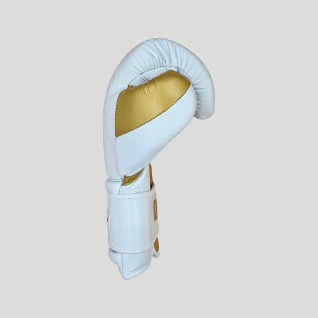 Pro-Box Pro-Spar Leather Boxing Gloves White/Gold (NEW)
