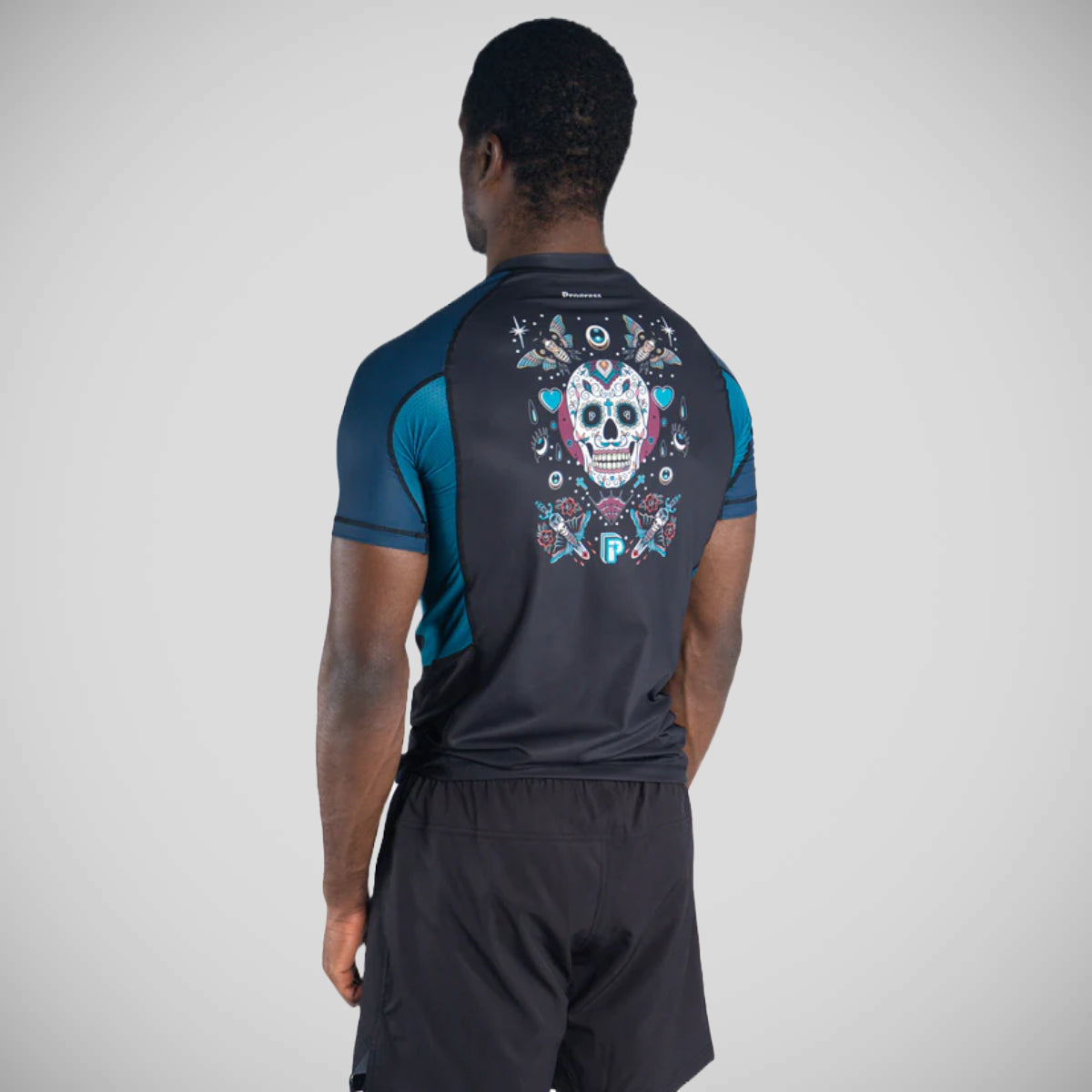 Progress Sugar Skull Rash Guard Black/Blue