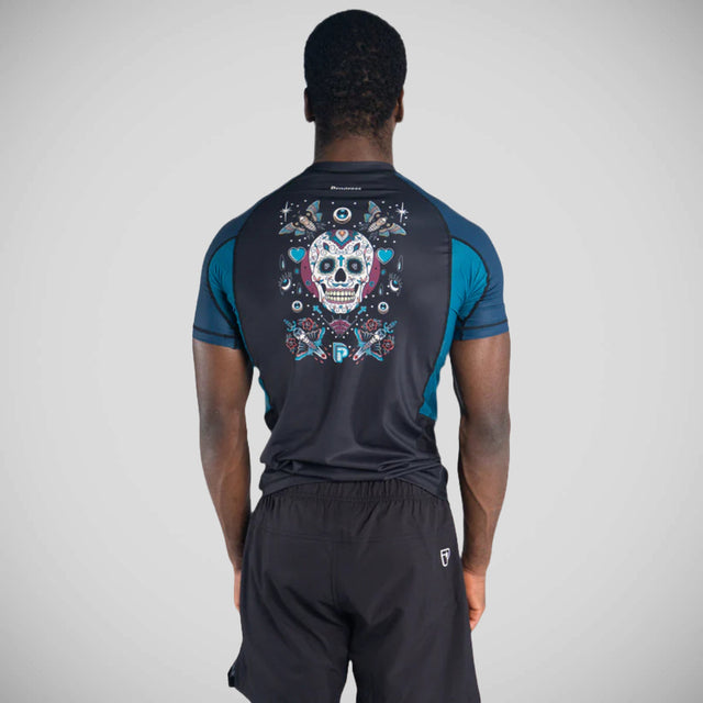 Progress Sugar Skull Rash Guard Black/Blue