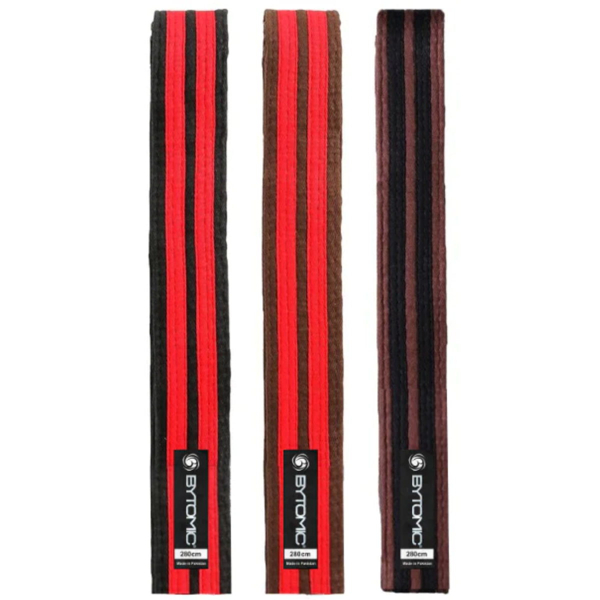 Cinturón de doble franja bytómica púrpura/blanco