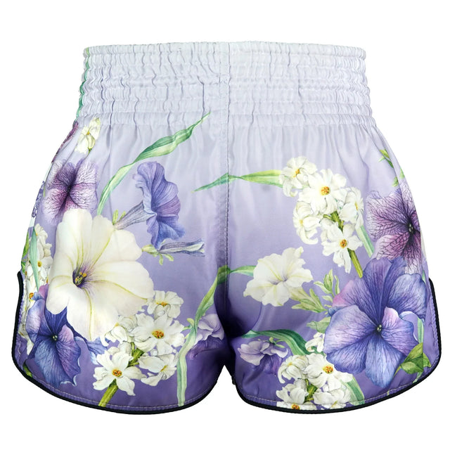 TUFF Sport RMS124 High-Cut Retro An-Chan Muay Thai Shorts Purple - side detail
