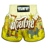 TUFF Sport RMS127 High-Cut Retro The Sunshine Journey Muay Thai Shorts Yellow - front view
