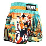 TUFF Sport RMS128 High-Cut Retro The Legacy of Thailand Muay Thai Shorts Teal - design close-up