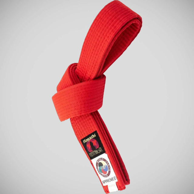 Red Hayashi WKF Karate Belt   