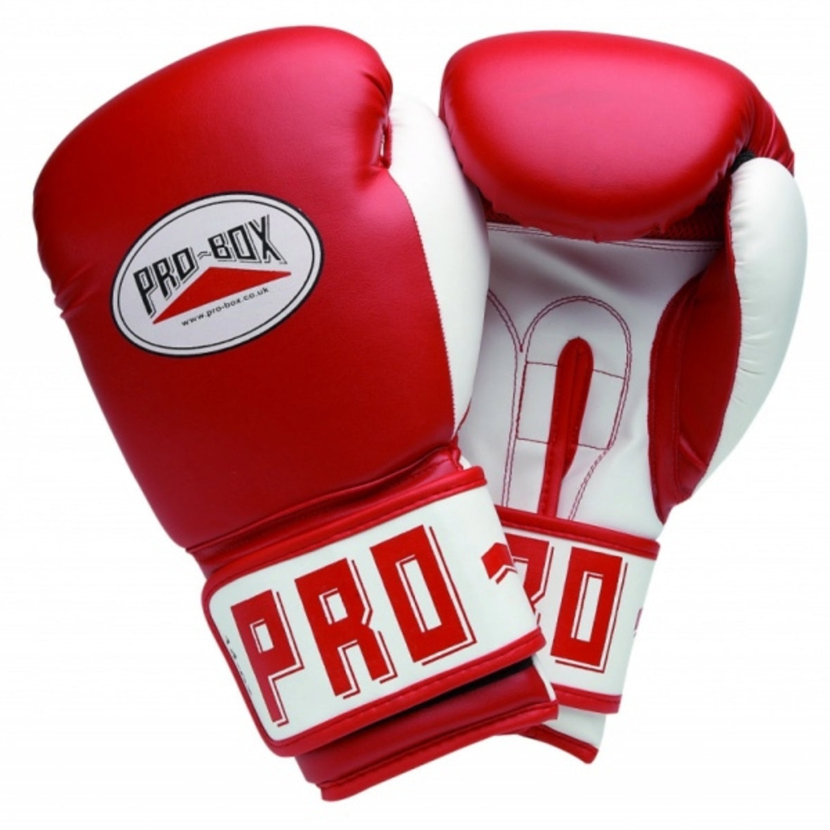 Red/White Pro-Box PU Club Essentials Senior Sparring Gloves   