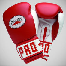Red/White Pro-Box PU Club Essentials Senior Sparring Gloves