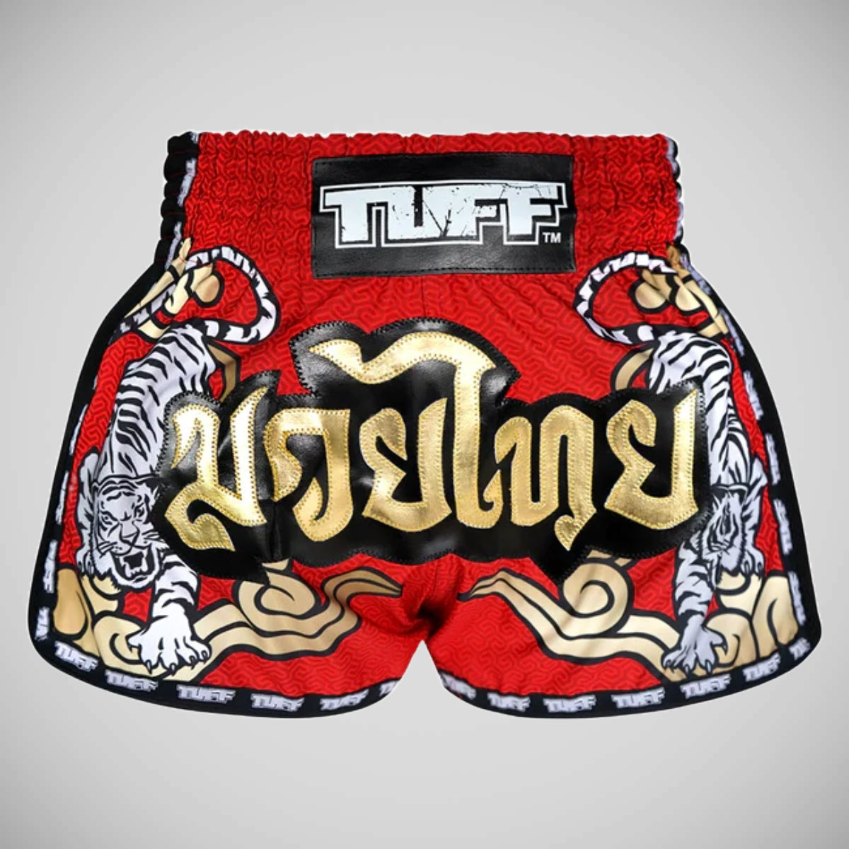 Tuff Sport MRS301 Retro -Stil Doppel Tiger Muay Thai Shorts rot