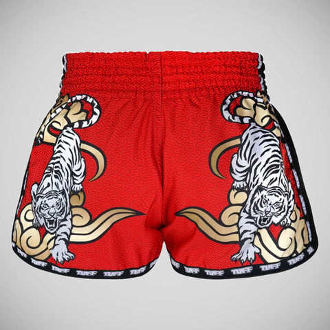 Red TUFF Sport MRS301 Retro Style Double Tiger Muay Thai Shorts