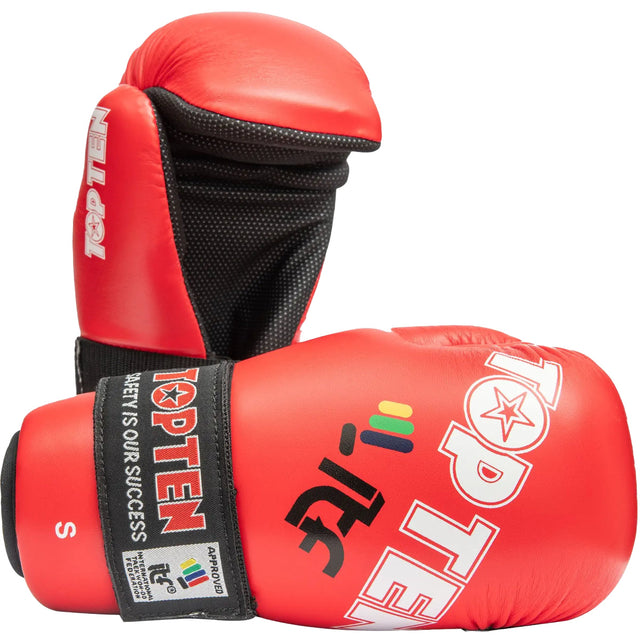 Top Ten Open Hand ITF Gloves Red