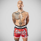 Rouge / noir 8 Weapons Super mesh Muay Thai Shorts